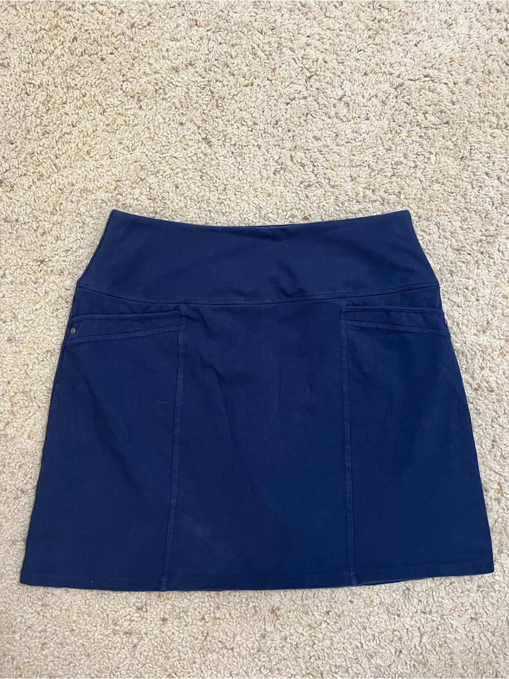 Navy Stretch Mini Athletic Golf Skirt with Wide Waistband